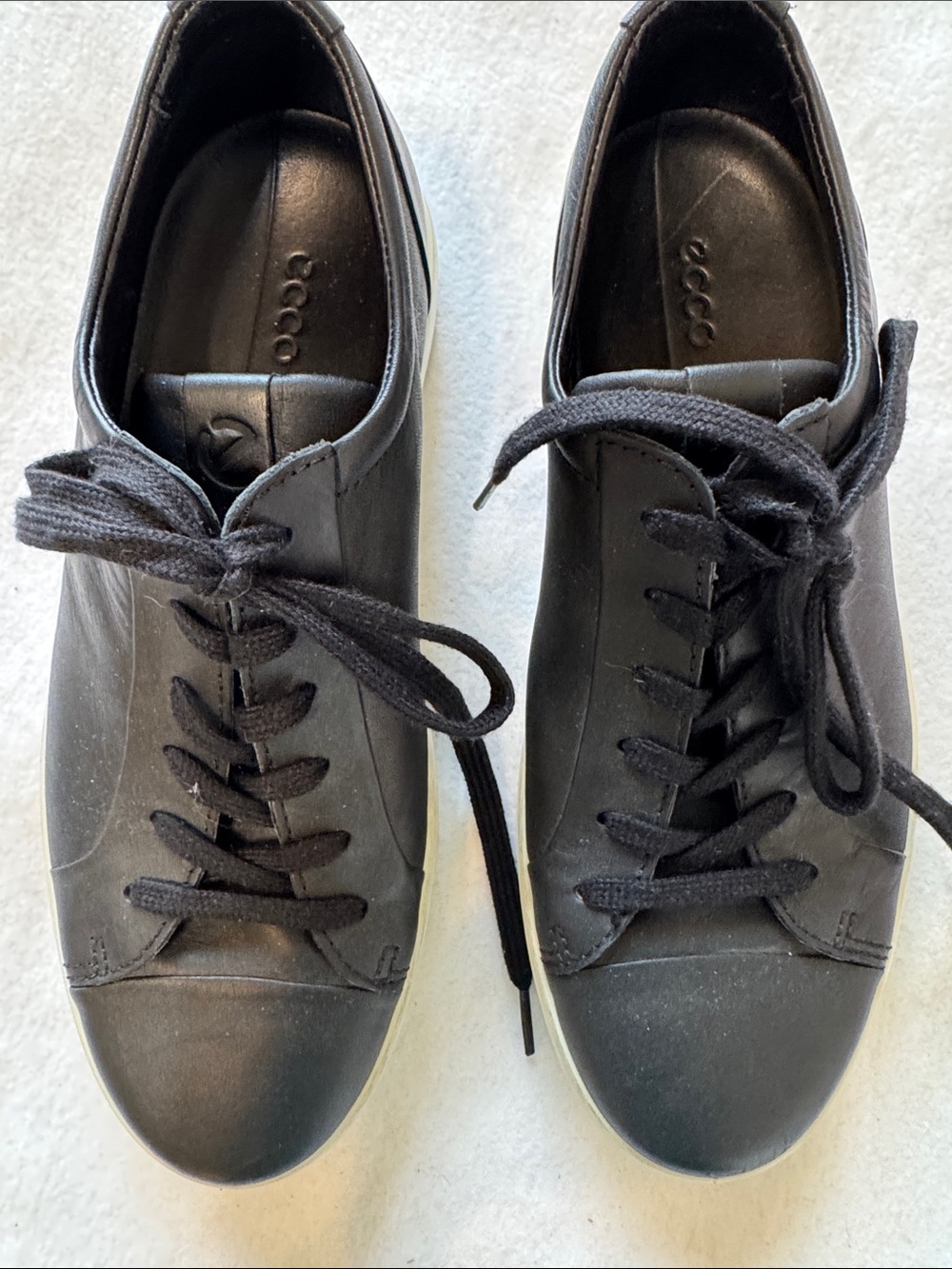 Ecco Men’s Black Size 41 Leather Black Lace Up Men’s Fashion Sneaker